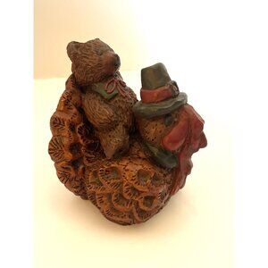 Thanksgiving Bear Riding on Turkey 4 1/2” x 3 1/2